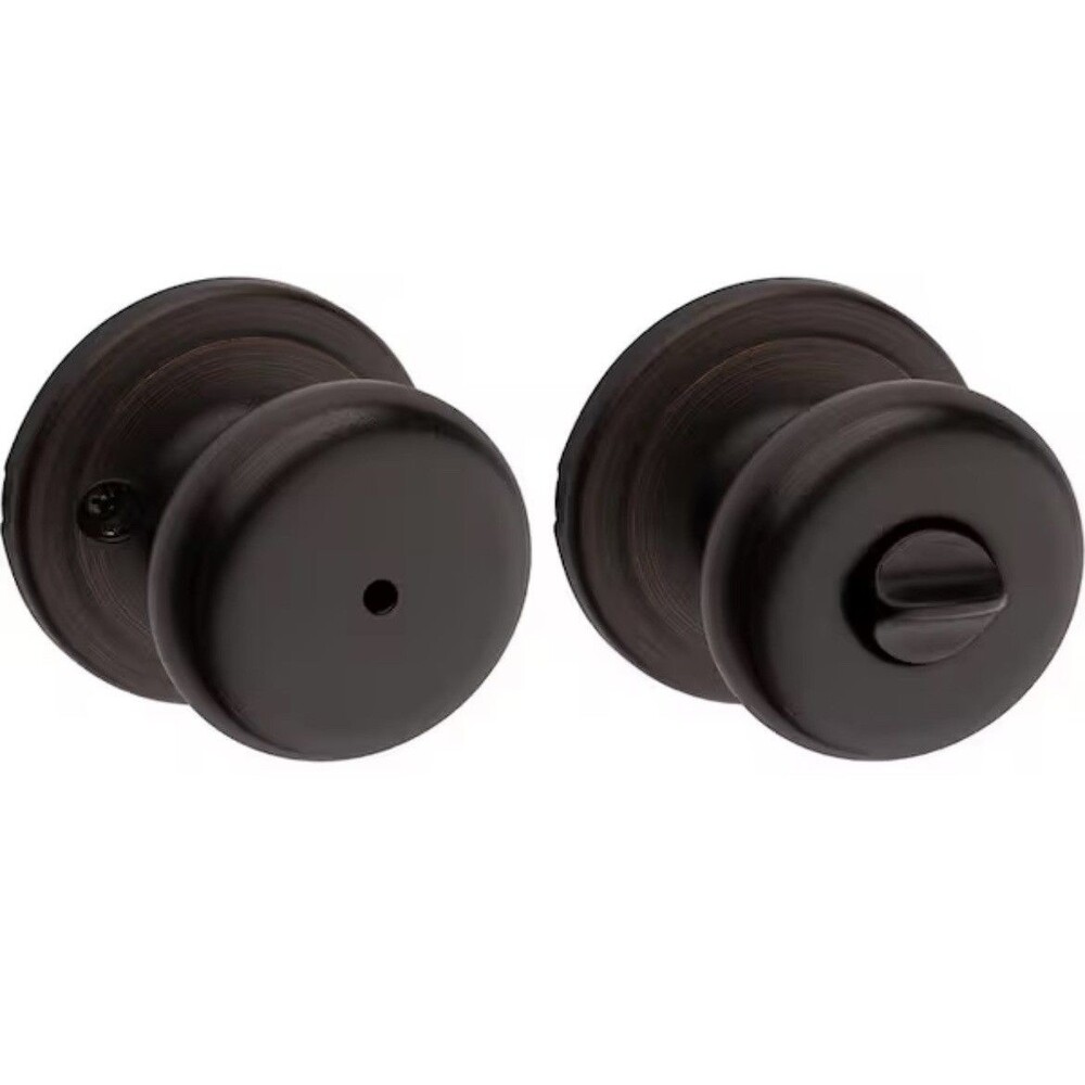Door Knob Kwikset Signature Series Juno Venetian Bronze Bed & Bath Lock Set New